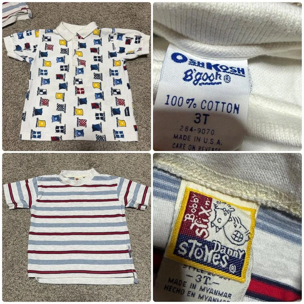 Vintage 90s Boys 3T Clothing Lot Mickey Mouse Playstuff OshKosh 7 Pc